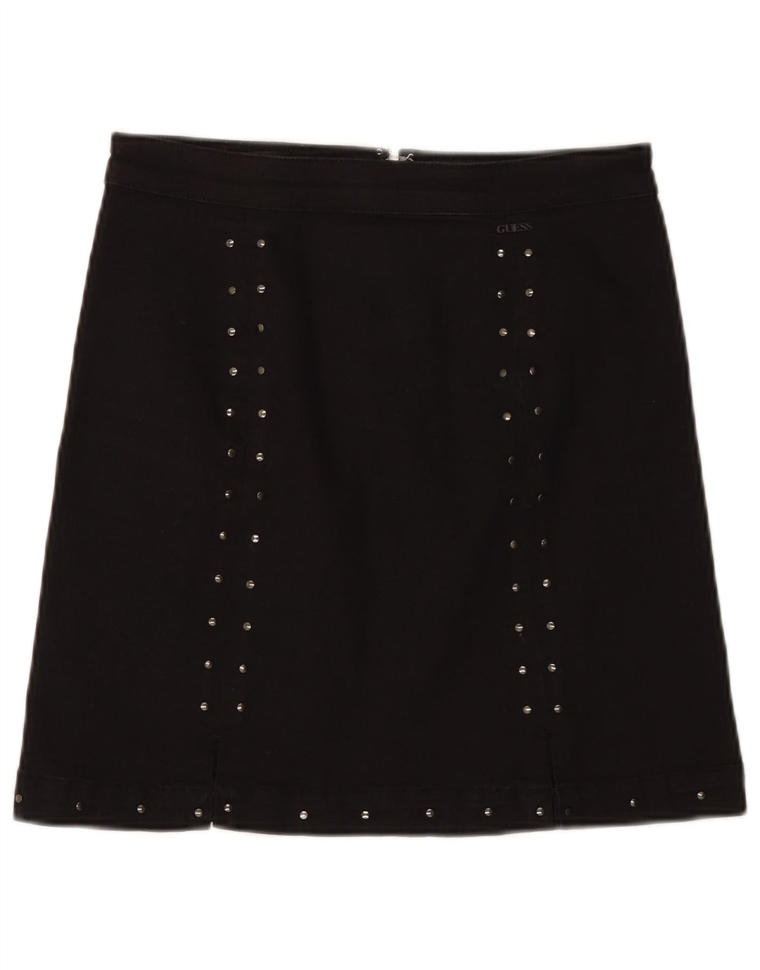 Mini saia feminina Guess W29 algodão manchado preto médio