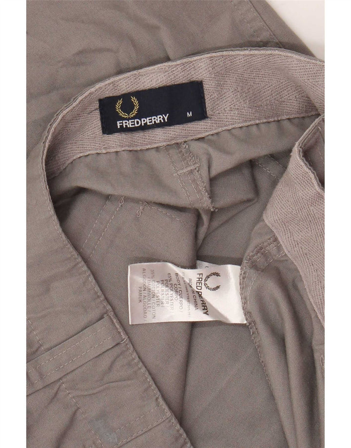 Fred Perry Mens Chino Shorts Médio W32 Poliéster Cinza