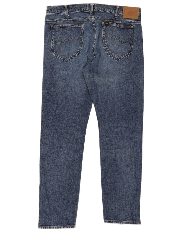 Lee Mens Rider Slim Jeans W36 L32 Azul Algodão