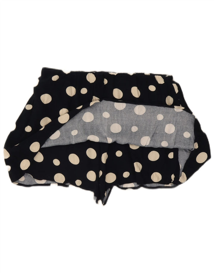 Zara Shorts feminino casual grande W32 preto bolinhas viscose
