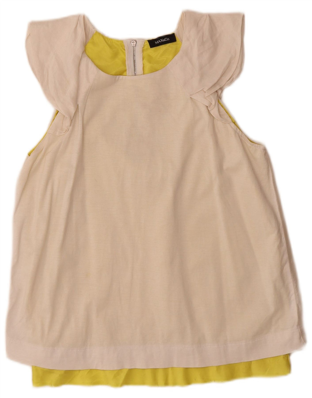 Max&Co. Blusa Feminina Top UK 12 Média Off White