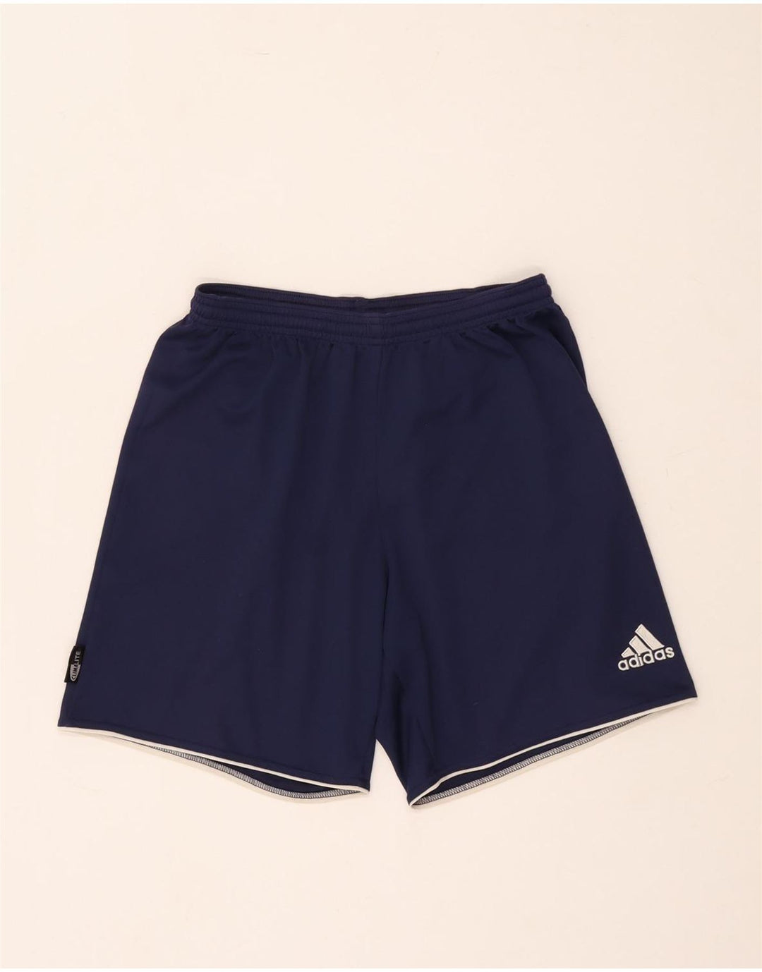 Shorts esportivos masculinos Adidas pequenos poliéster azul marinho