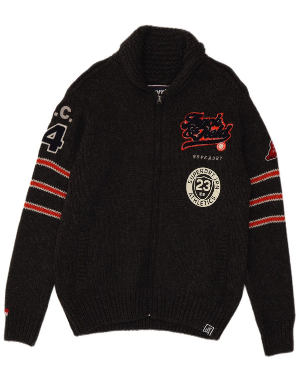 Suéter Superdry Masculino Graphic Cardigan XL Cinza Listrado Acrílico