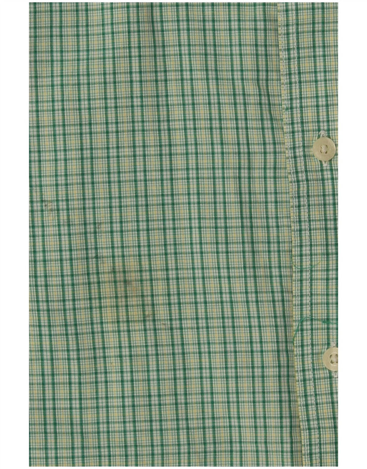 Camisa masculina de manga curta Chaps Easy Care XL verde xadrez algodão