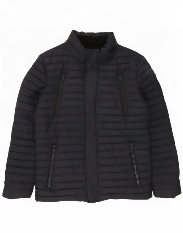 Jaqueta acolchoada masculina Superdry UK 40 grande poliéster azul marinho