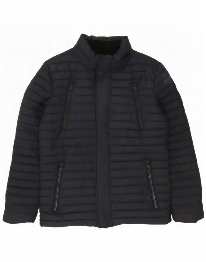 Jaqueta acolchoada masculina Superdry UK 40 grande poliéster azul marinho
