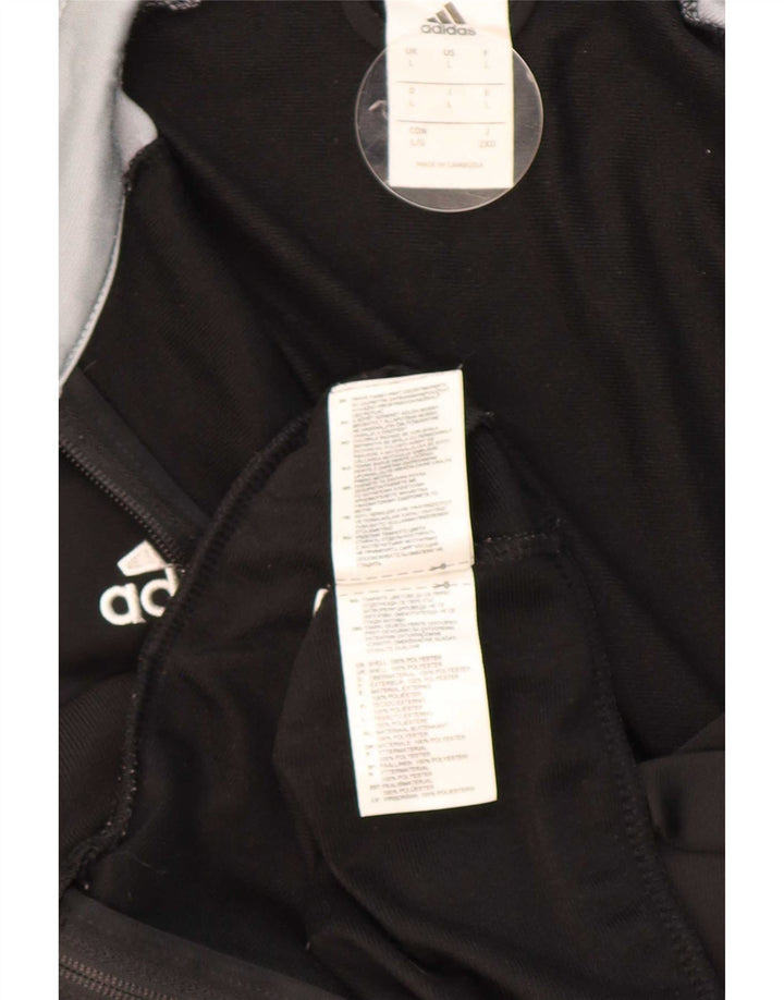 Adidas Mens Treino Top Jaqueta Grande Poliéster Colorblock Preto