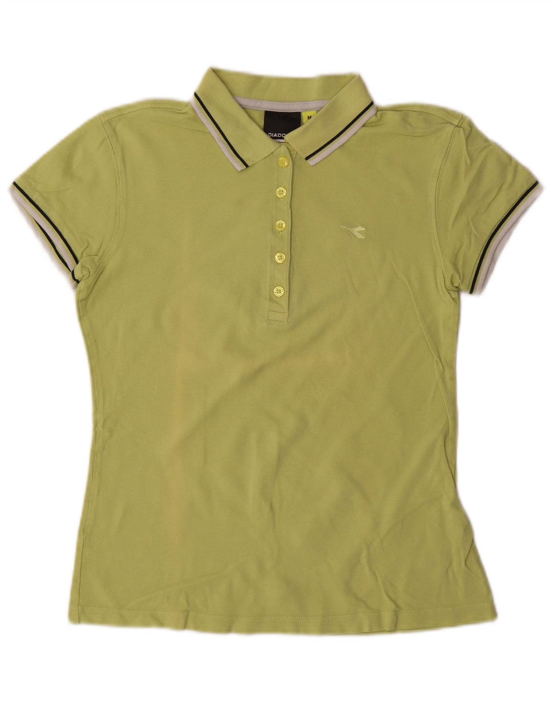 Camisa polo feminina Diadora UK 12 algodão verde médio