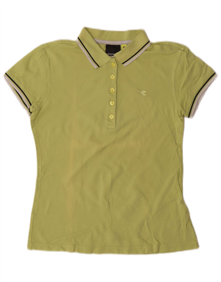 Camisa polo feminina Diadora UK 12 algodão verde médio