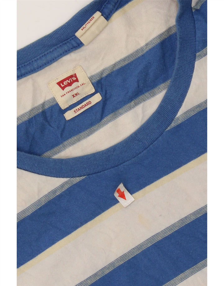 Camiseta masculina padrão Levi's 2XL algodão listrado azul