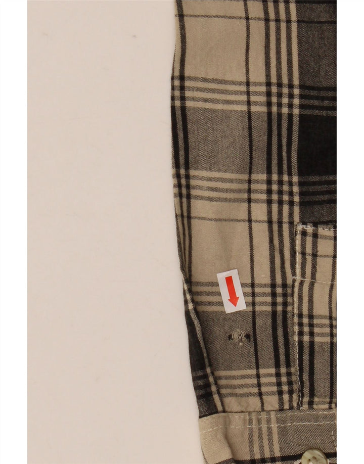 Camisa xadrez masculina vintage XL xadrez bege