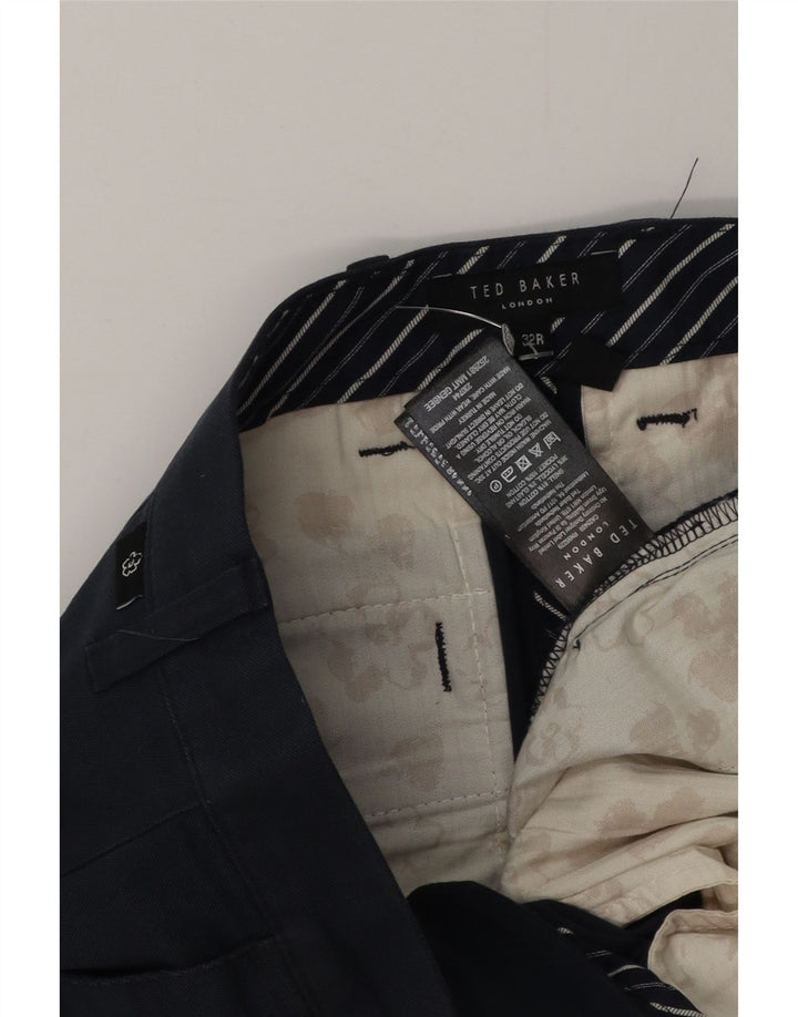 Calça Chino Slim Masculina Ted Baker W32 L31 Azul Marinho Poliéster