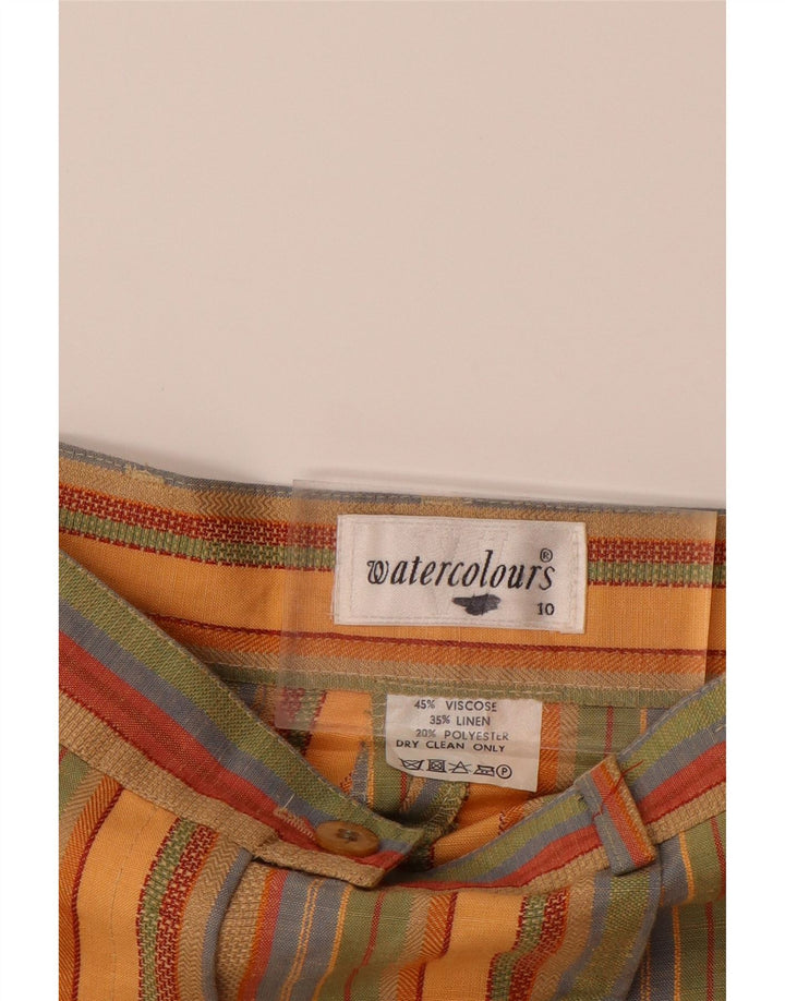 Shorts Chino feminino VINTAGE UK 10 pequeno W26 listrado multicolorido