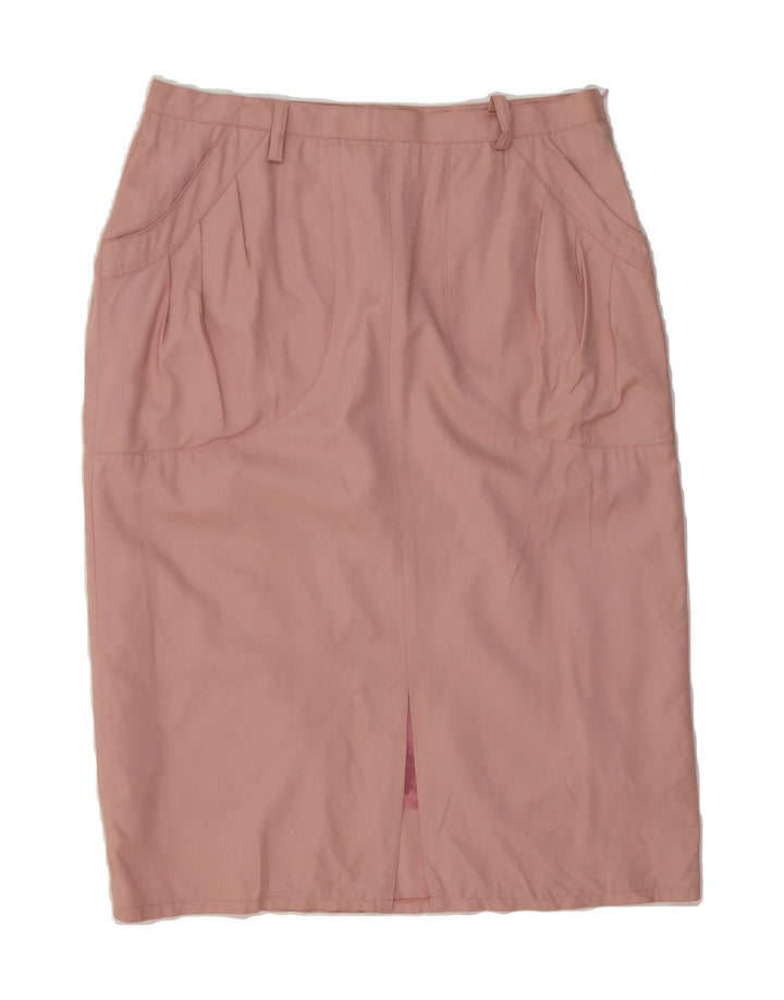 VINTAGE Womens Pencil Skirt IT 52 2XL W34  Pink Cotton Vintage Vintage and Second-Hand Vintage from Messina Hembry 