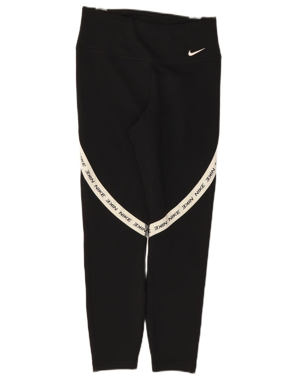 Nike Womens Dri Fit Graphic Crop Leggings Reino Unido 8 Small Black Colourblock