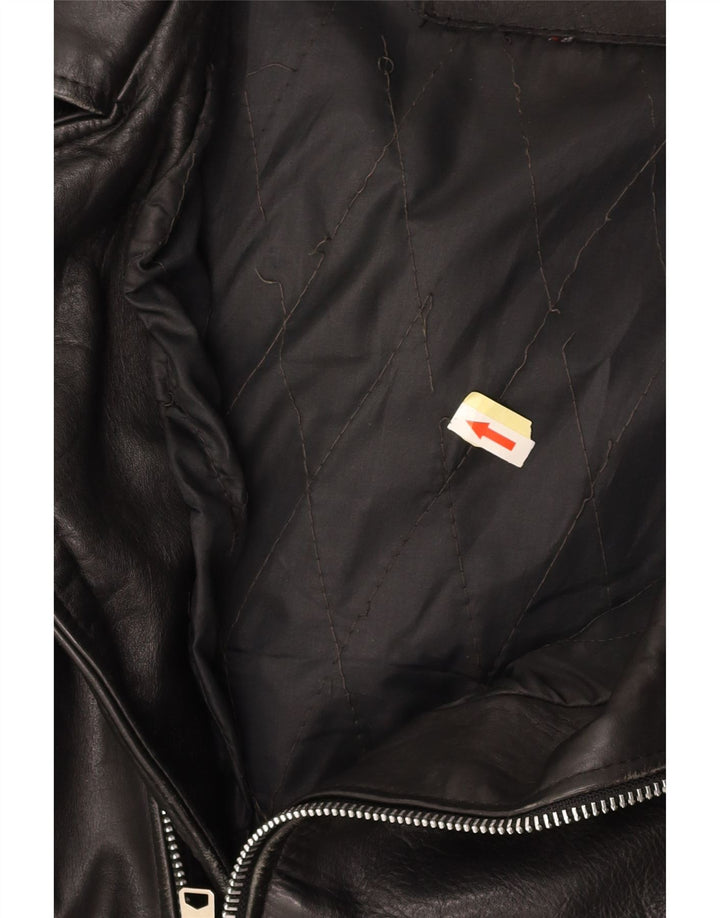 Jaqueta masculina de couro VINTAGE para motociclista UK 36 pequena preta
