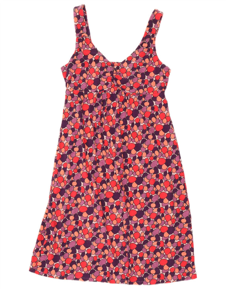 Vestido feminino Boden sem mangas evasê UK 12 médio floral multicolorido