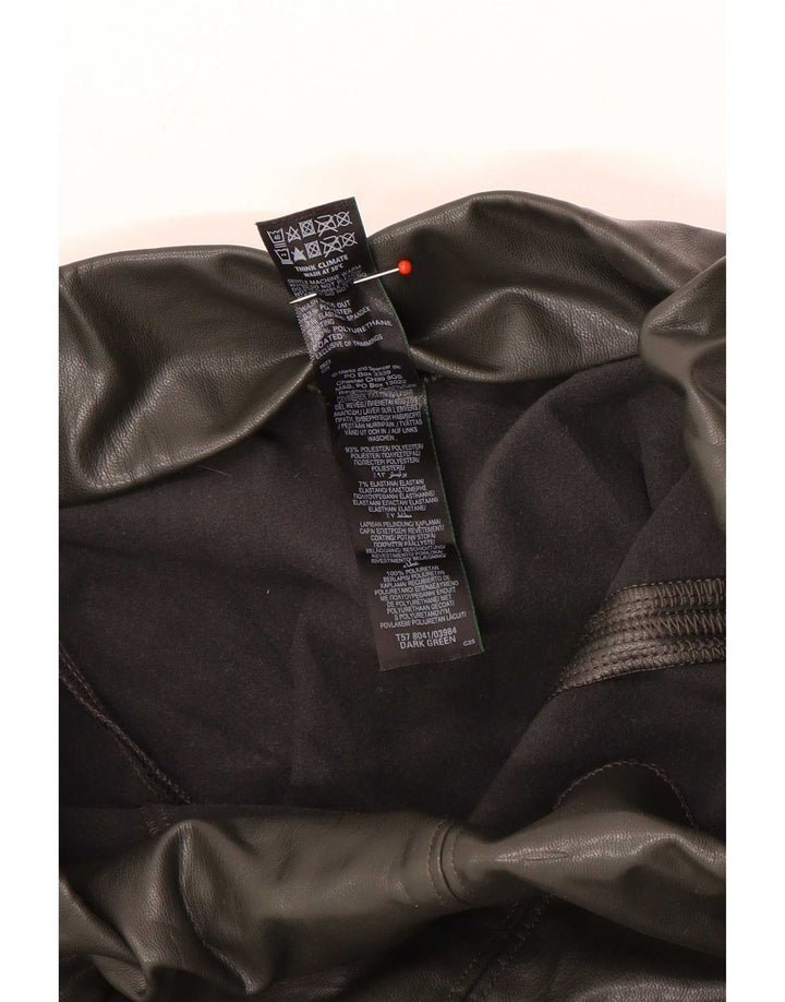 Leggings femininas de couro sintético Marks & Spencer Reino Unido 12 verde médio