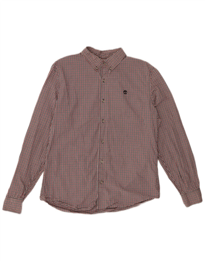 Camisa masculina TIMBERLAND xadrez vermelha grande
