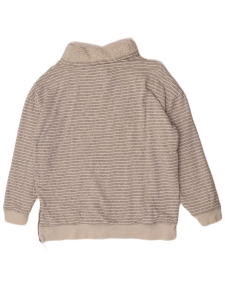 Suéter feminino Joules com gola redonda e risca de giz cinza médio Reino Unido 12