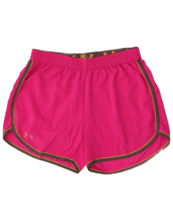 Shorts esportivos femininos Under Armour UK 16 grande poliéster rosa