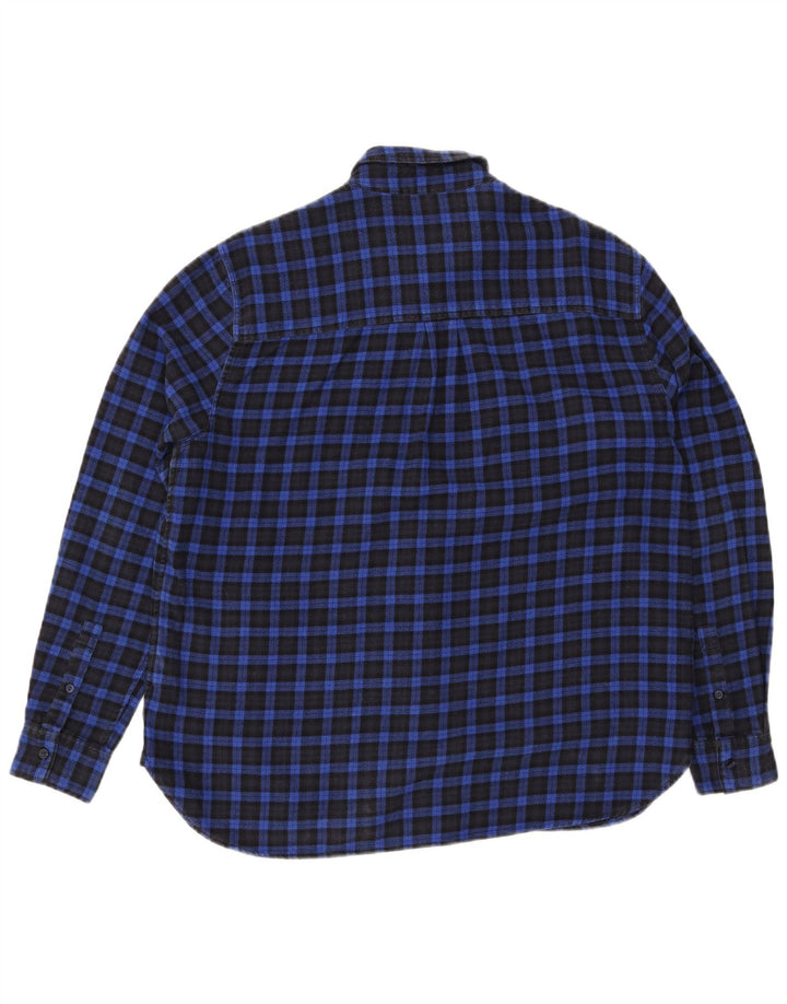 Camisa feminina de flanela JACK WILLS Reino Unido 14 grande algodão xadrez azul marinho