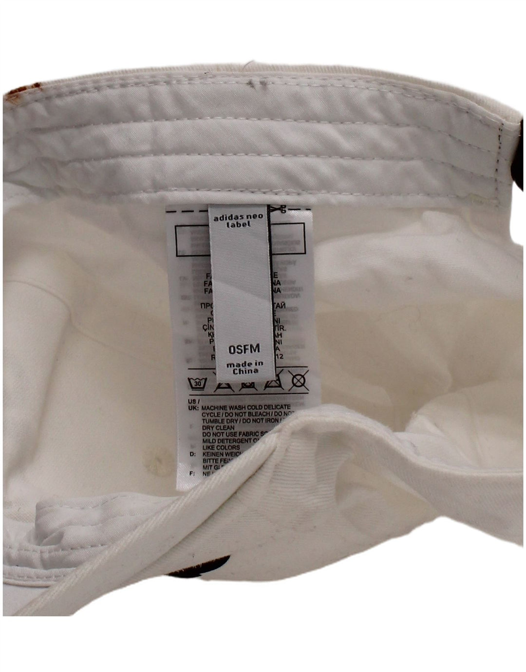 Boné de beisebol gráfico masculino Adidas tamanho único algodão branco