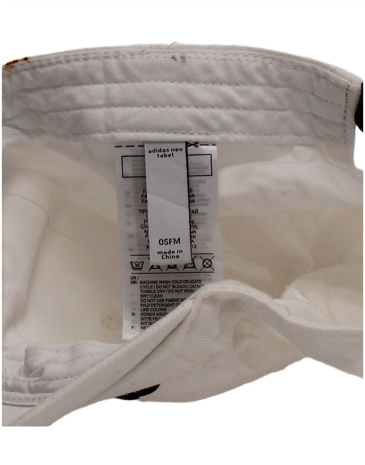 Boné de beisebol gráfico masculino Adidas tamanho único algodão branco