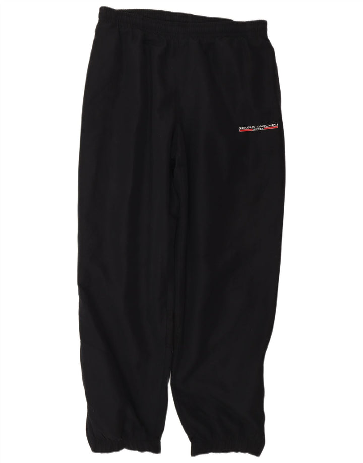 SERGIO TACCHINI Calça de treino masculina grande W34 L31 poliéster preto