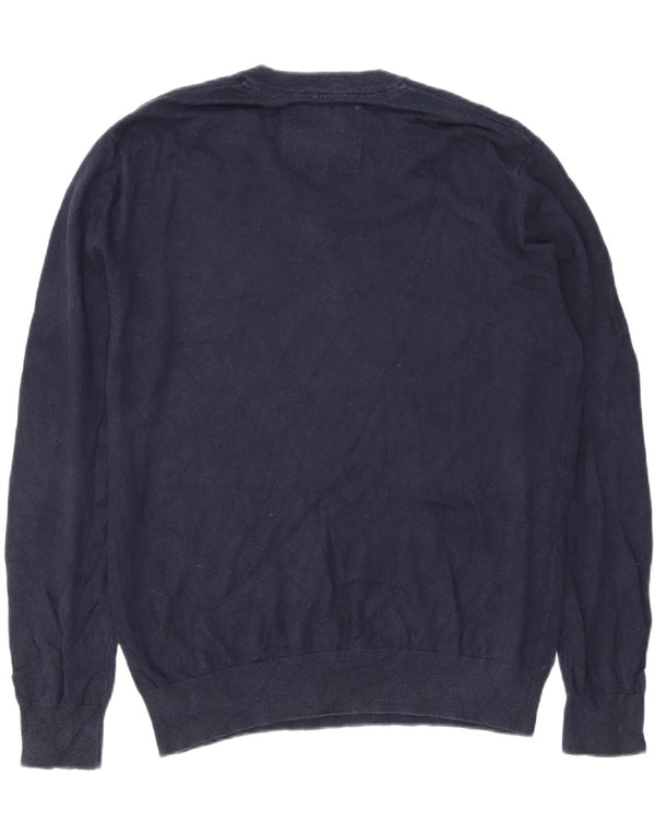 Suéter masculino Jack Wills com decote em V XL azul marinho algodão