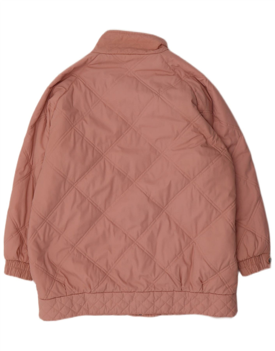 Casaco acolchoado de ajuste solto feminino vintage Reino Unido 14/16 grande poliéster rosa