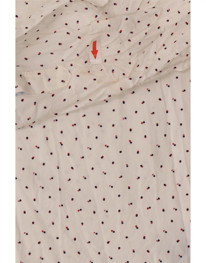 Camisa Tommy Hilfiger Feminina Reino Unido 16 Grande Lyocell Branco Manchado
