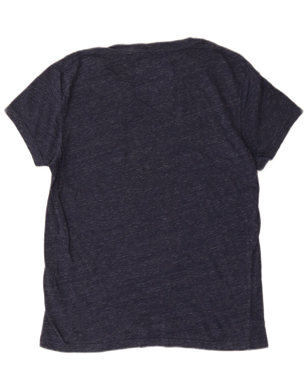 Camiseta masculina Jack Wills Top médio algodão manchado azul marinho