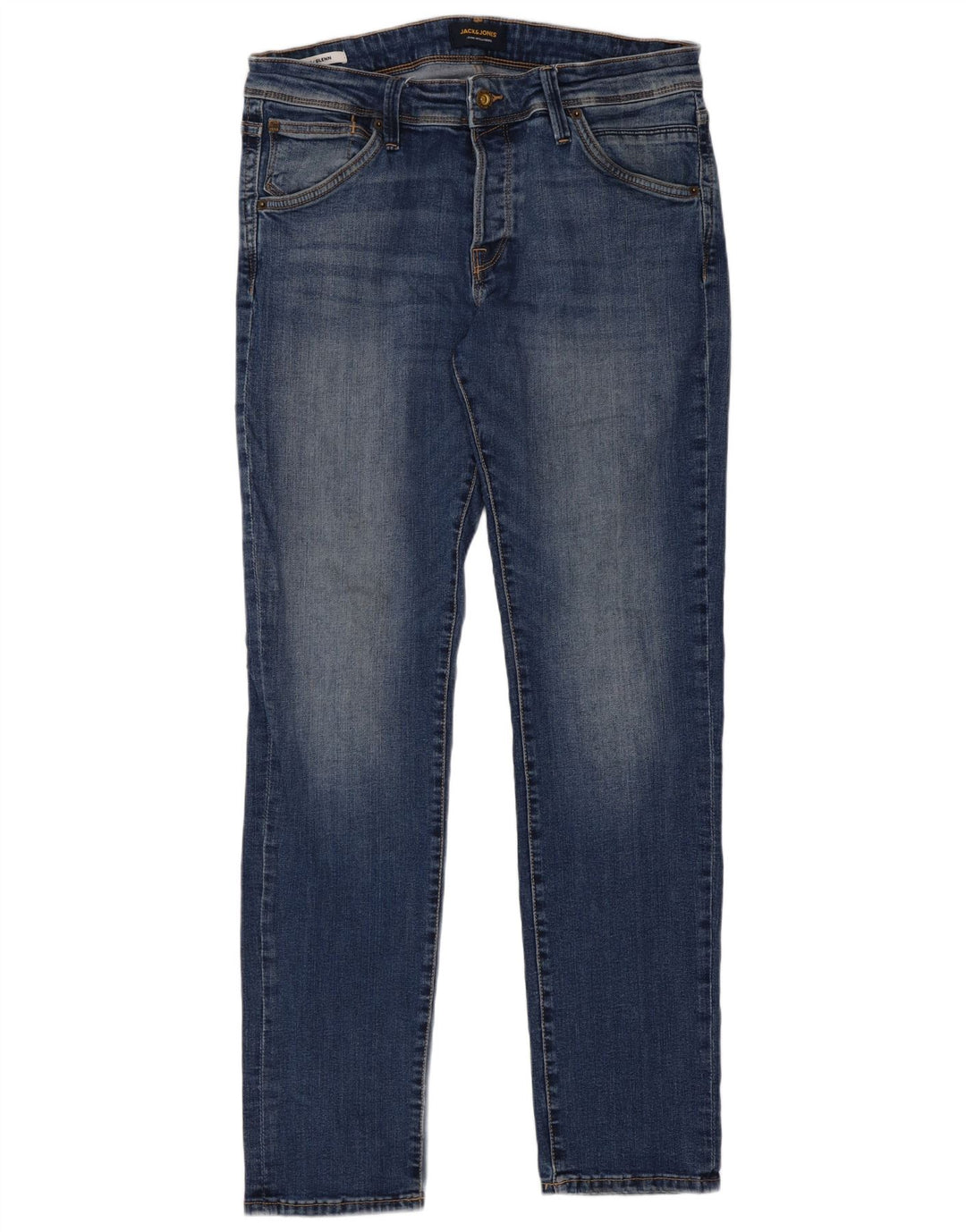 Jack & Jones Masculino GLENN Slim Jeans W32 L32 Azul Algodão