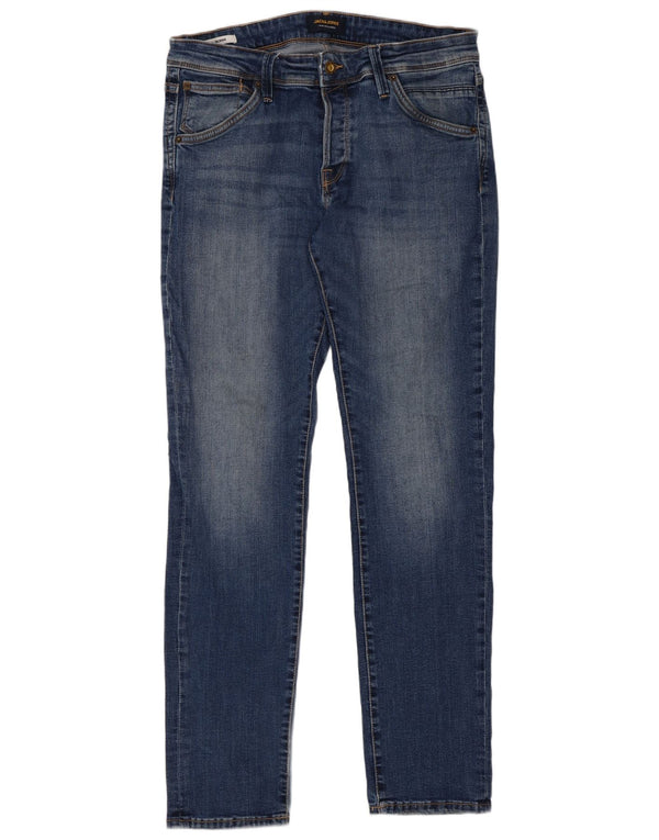 Jack & Jones Masculino GLENN Slim Jeans W32 L32 Azul Algodão