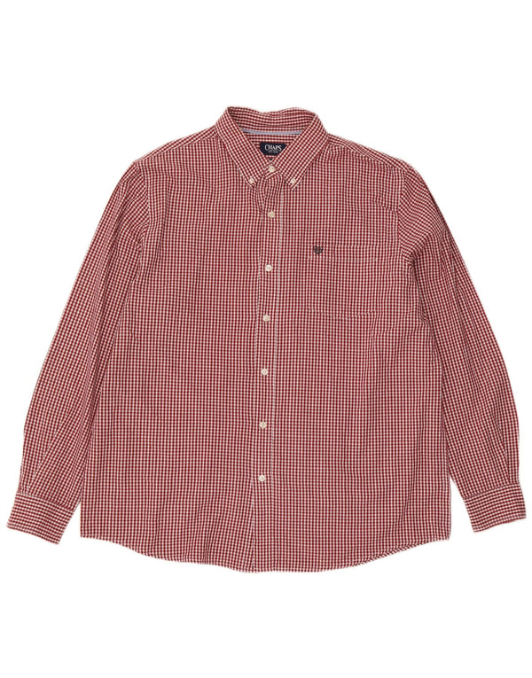 Camisa masculina Chaps XL vermelha algodão guingão
