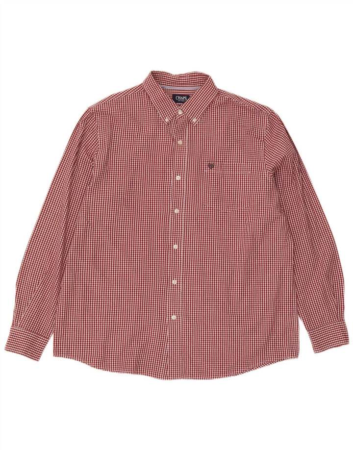 Camisa masculina Chaps XL vermelha algodão guingão