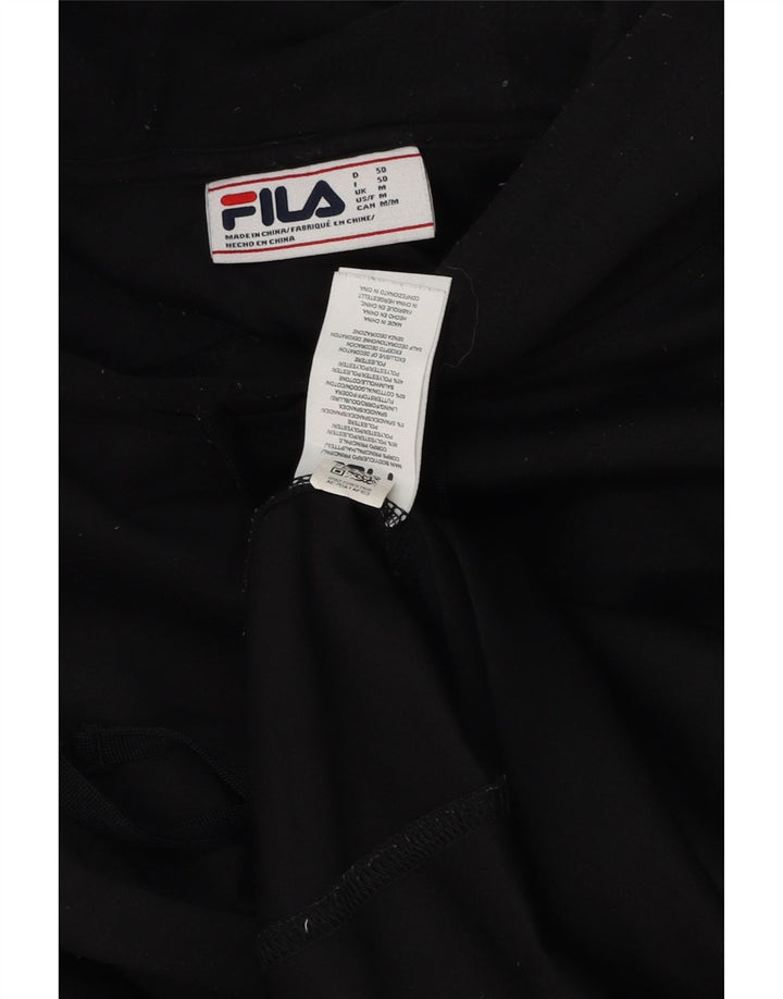 Fila Mens Hoodie Jumper Médio Poliéster Preto
