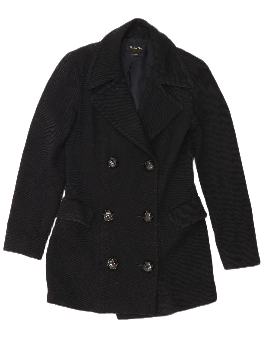 Jaqueta blazer feminina Massimo Dutti com peito duplo EU 36 XS preto poliamida
