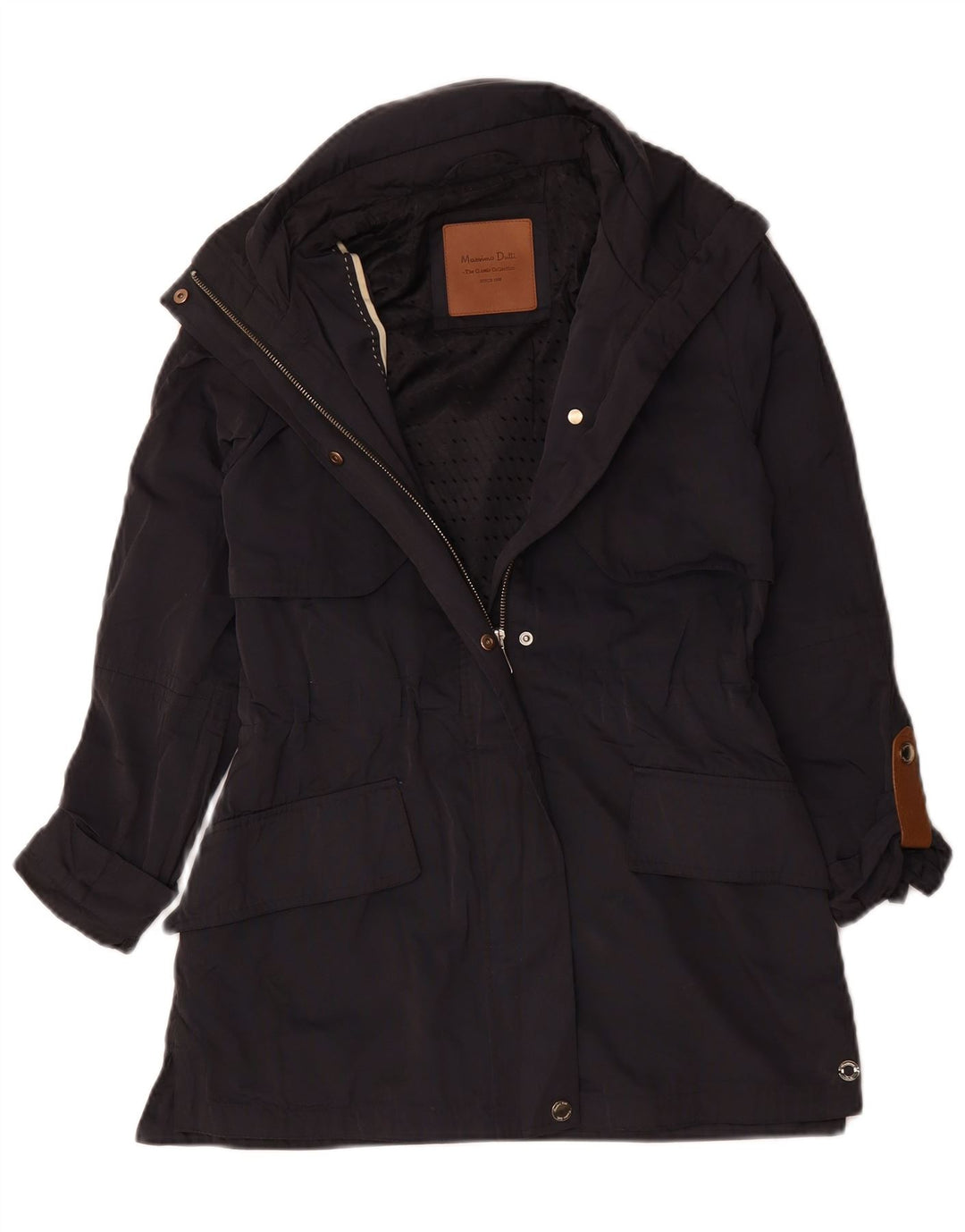 Trench Coat feminino Massimo Dutti UK 6 XS azul marinho viscose