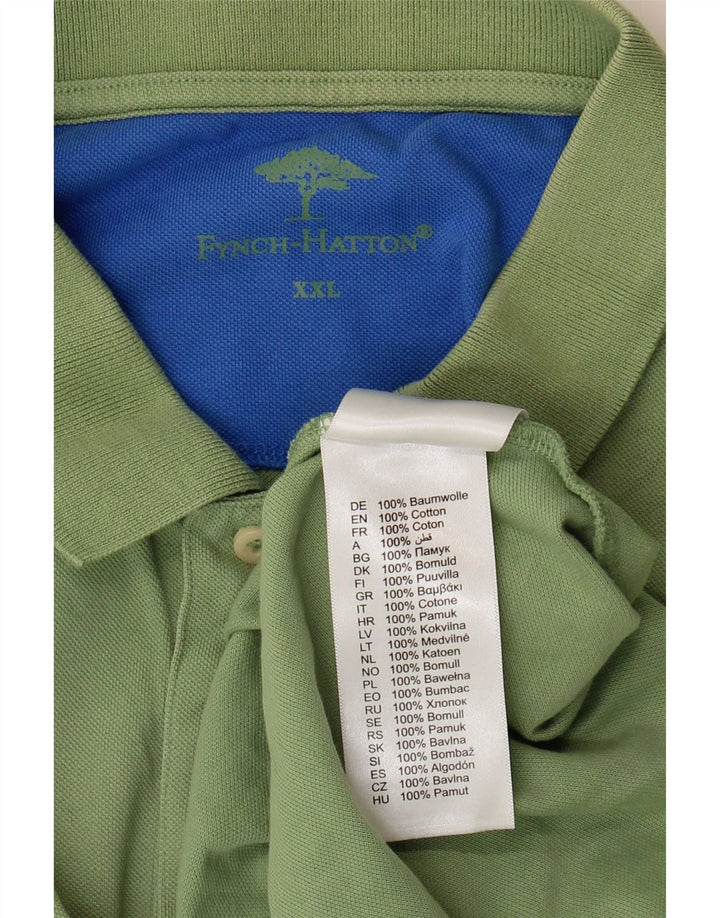 Camisa polo masculina Fynch Hatton 2XL algodão verde