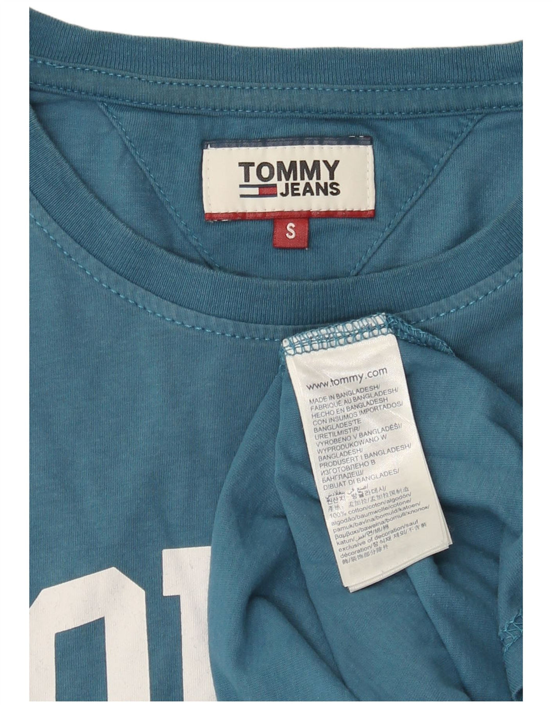 Tommy Hilfiger Camiseta masculina gráfica top pequeno algodão azul