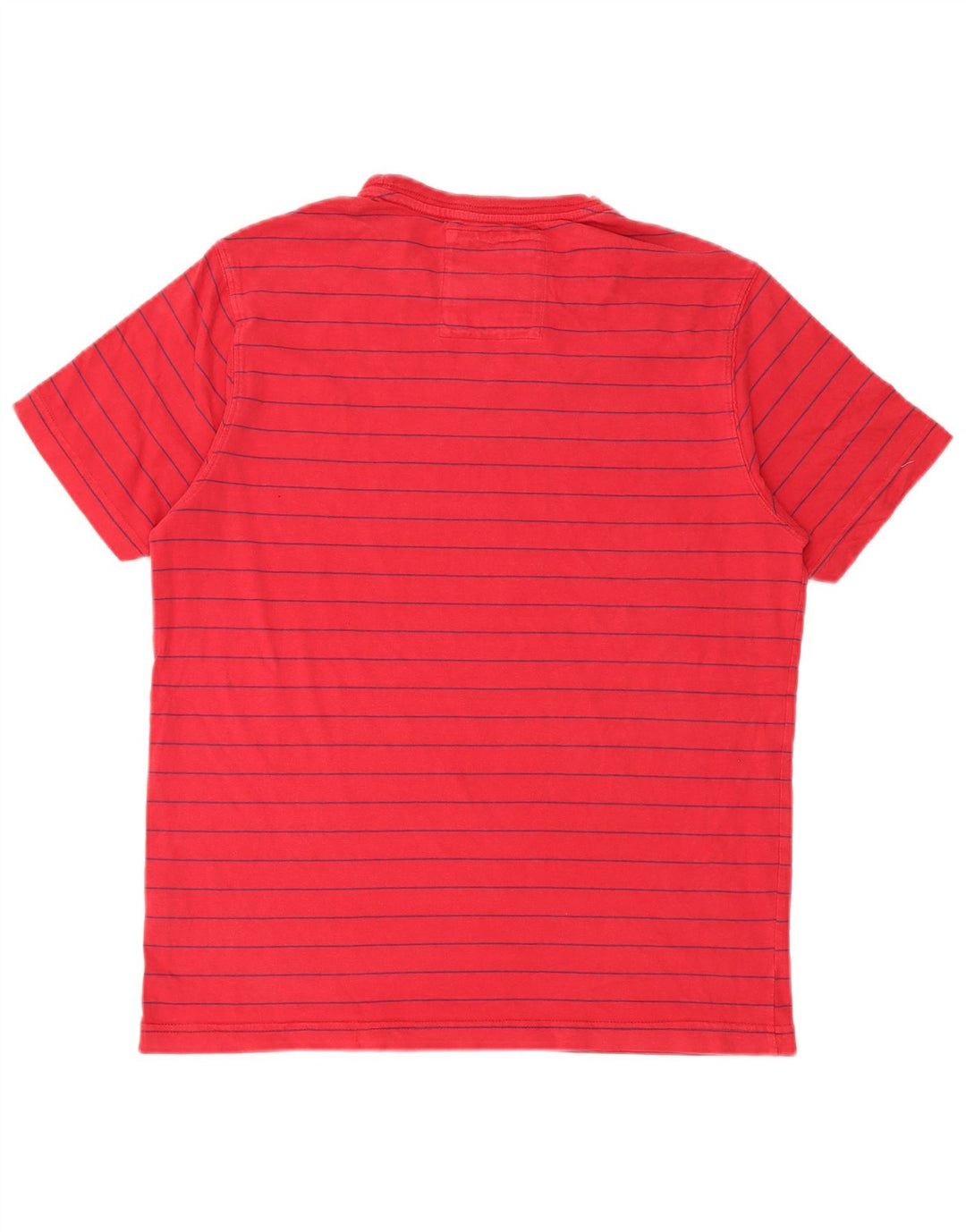 Camiseta masculina Crew Clothing Top médio listrado vermelho algodão