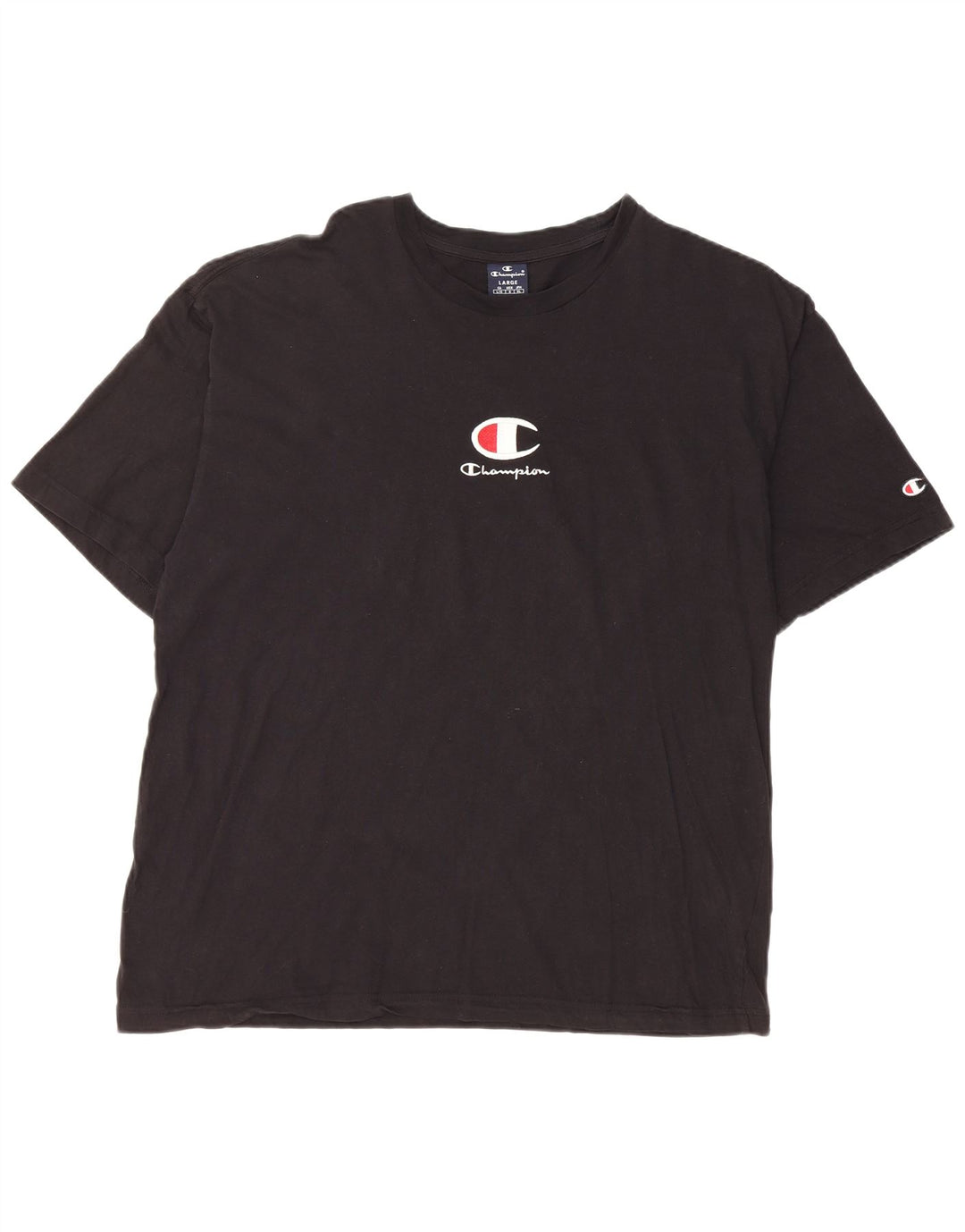 Camiseta masculina estampada Champion grande algodão preto