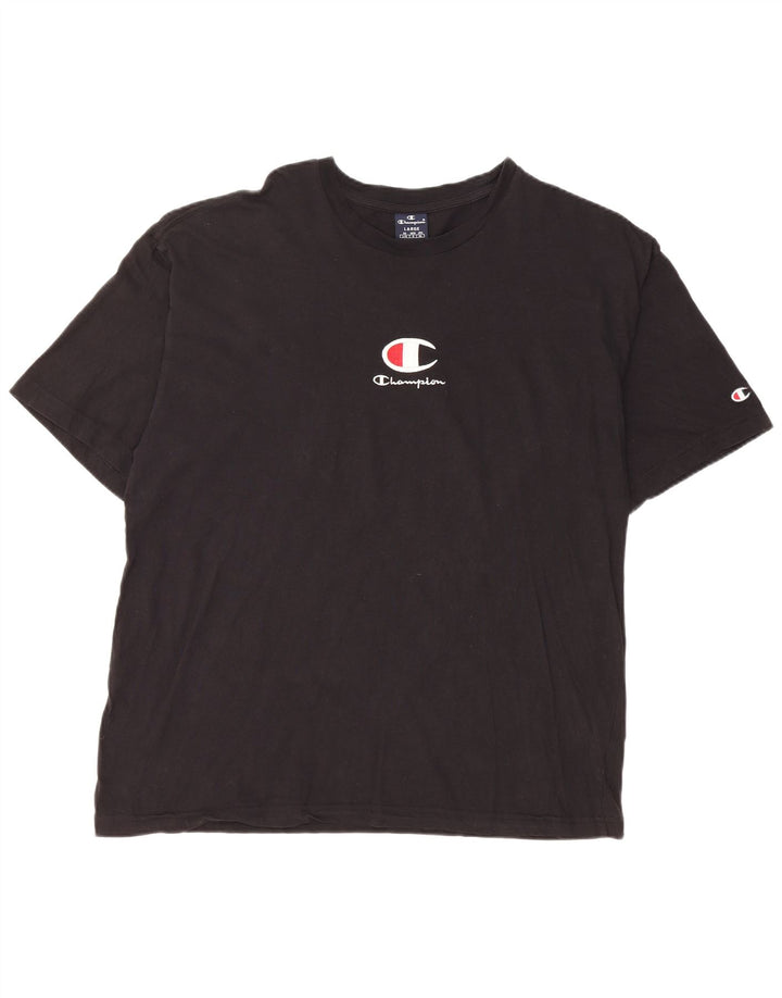 Camiseta masculina estampada Champion grande algodão preto