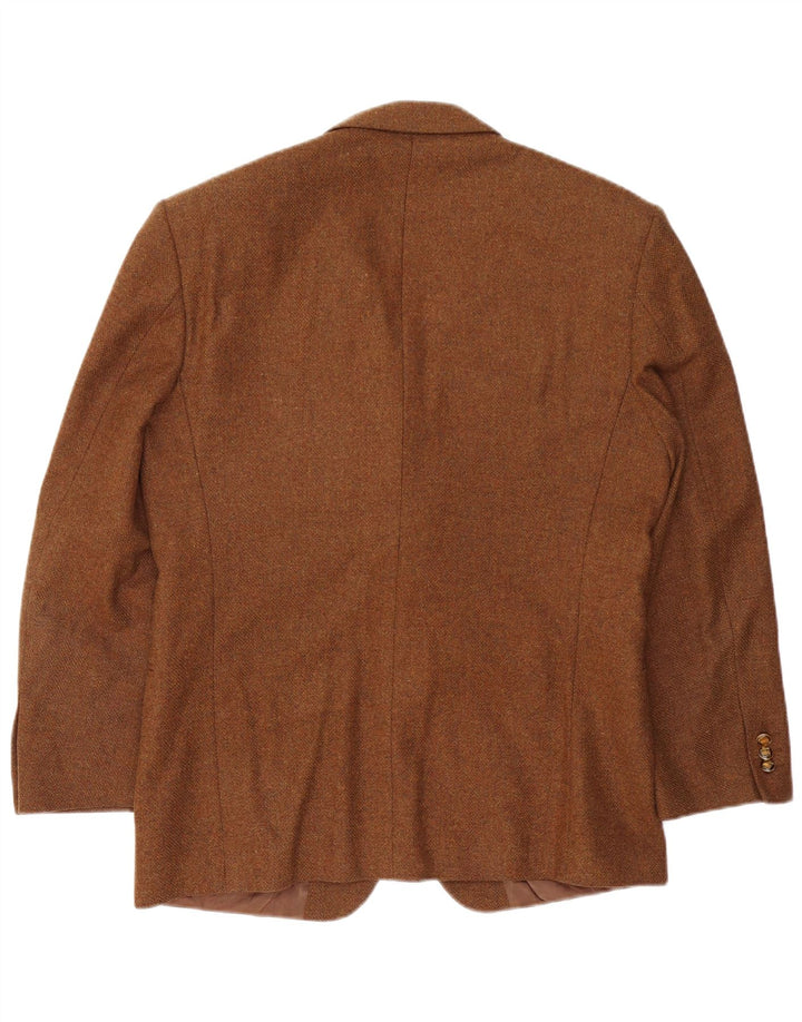 Jaqueta blazer masculina Ferre com 2 botões IT 50 grande lã manchada marrom