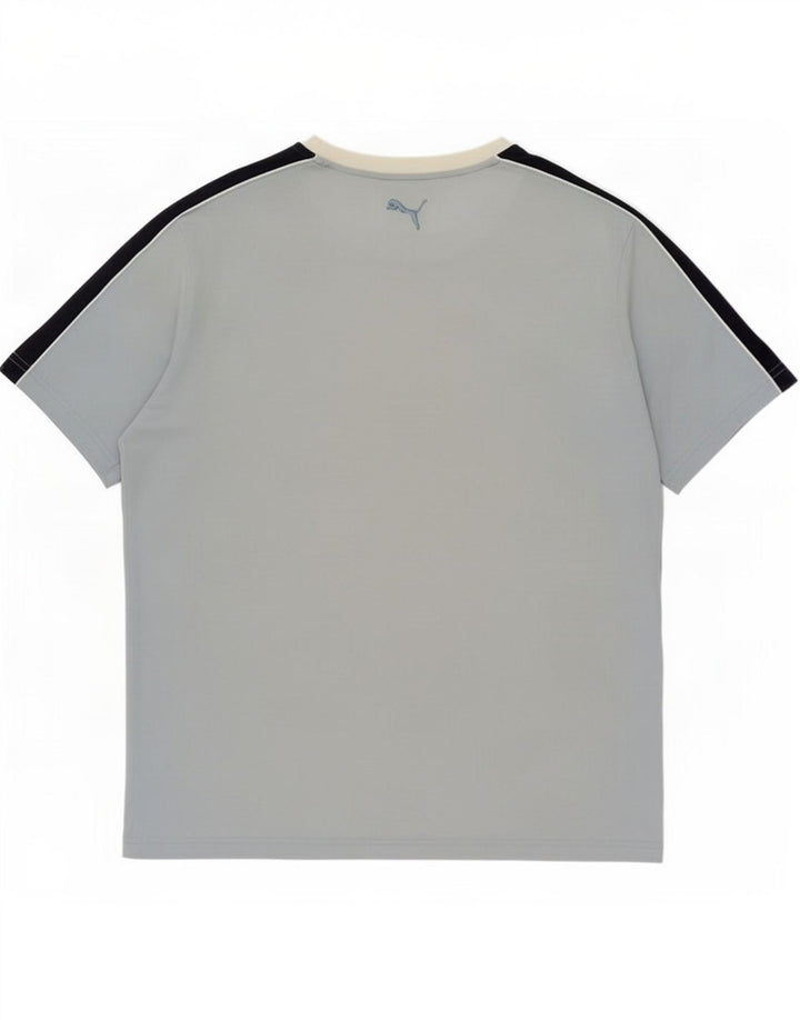 Camiseta masculina Puma Graphic Top grande bloco colorido azul