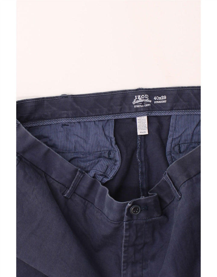 IZOD Mens Salt Water Straight Chino Trousers W40 L29 Blue Cotton Vintage Izod and Second-Hand Izod from Messina Hembry 