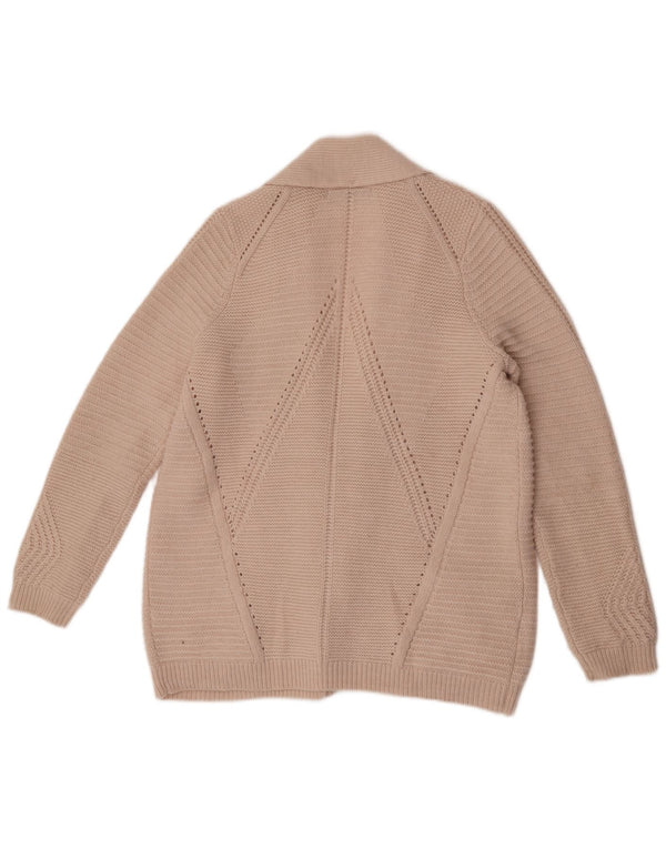Suéter cardigã aberto feminino Marks & Spencer Reino Unido 16 grande bege acrílico
