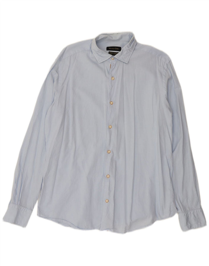 Camisa masculina Massimo Dutti grande azul